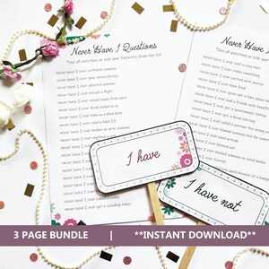 Bachelorette Party Drinking Game Never Have I Ever Drinking Game Hen Party Activity Ladies Night Bachelorette Drink If Party Game Printable