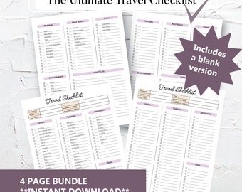 Travel Packing List Printable Vacation Packing Checklist Digital Download Packing Guide Holiday Outfit Planner Hot Holiday Packing Checklist