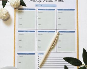 Family Meal Planner Template Weekly Meal Planner Printable Family Meal Planner for Home Digital Meal Plan Template Digital Food Planner