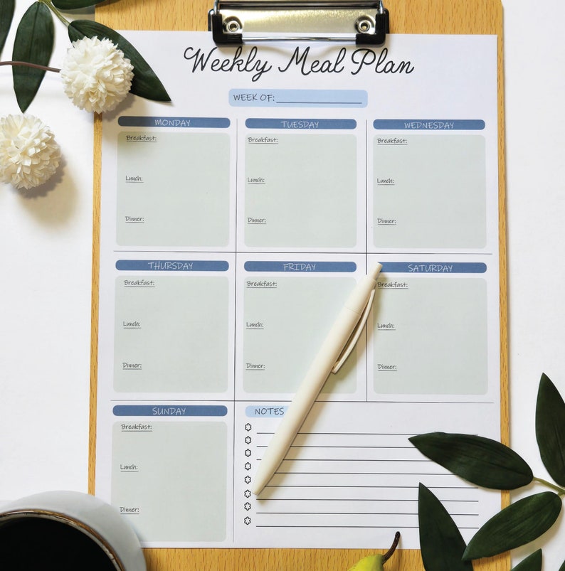 Family Meal Planner Template Weekly Meal Planner Printable Family Meal ...