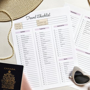 Packing List Vacation Printable Trip Checklist Customizable Packing Checklist Travel Packing List Digital Packing Checklist Vacation Planner