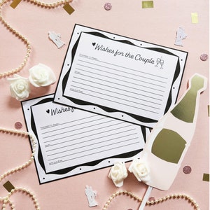 Tarjetas de deseos de boda para despedida de soltera Tarjetas de consejos para parejas Día de la boda Actividad de invitados para la tarjeta de consejos de despedida de soltera Día de la boda imprimible