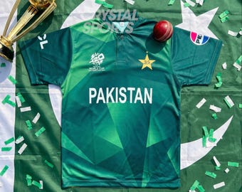 Pakistan 2024 T20 World Cup Cricket Jersey, ICC T20i Shirt, PCB Green Kit, Cricket Fan Gift, Pakistani Sportswear