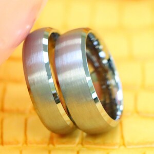 Men&#39;s Ring, Tungsten, Dome Shaped Brushed Polished Edges Band, Couple Wedding Band, Tungsten Ring, Women&#39;s Tungsten Wedding Band,