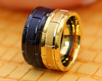 Gold Tungsten Wedding Ring, Men's Wedding Ring, Tungsten Bands, Men's Tungsten Band, Men's Tungsten Ring, Tungsten Ring, Personalized Ring,