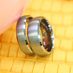 Men&#39;s Tungsten Band, Tungsten Wedding Ring, Men&#39;s Ring, Tungsten, Dome Shaped Brushed Polished Edges Band,Couple Wedding Band,Tungsten Ring,