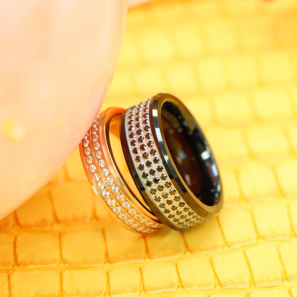 Unique Titanium Ring,Unisex Wedding Ring, Men's Engagement Ring, Black Tungsten Wedding Ring, Titanium Men's Ring, Rose Gold Wedding Ring,