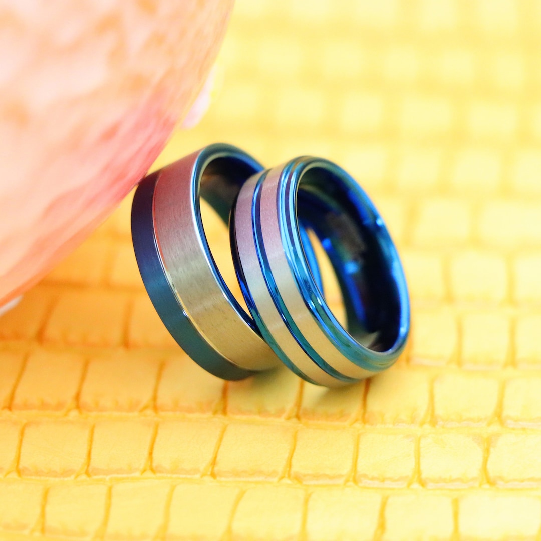 Male Promise Ring, Men's Engagement Ring, Grooved Surface Matte Two — free download
