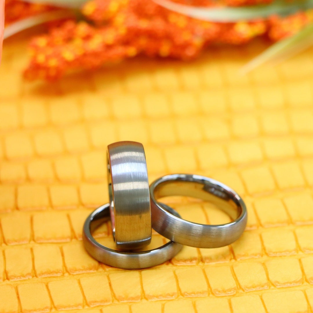 Gunmetal Tungsten Wedding Band Simple Couple s Engagement Band Promise
