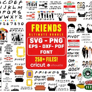 50+ Friends Svg, Friends Clipart, Friends Font, Friends Stickers Svg, Friends Png, Vector, Instant Download