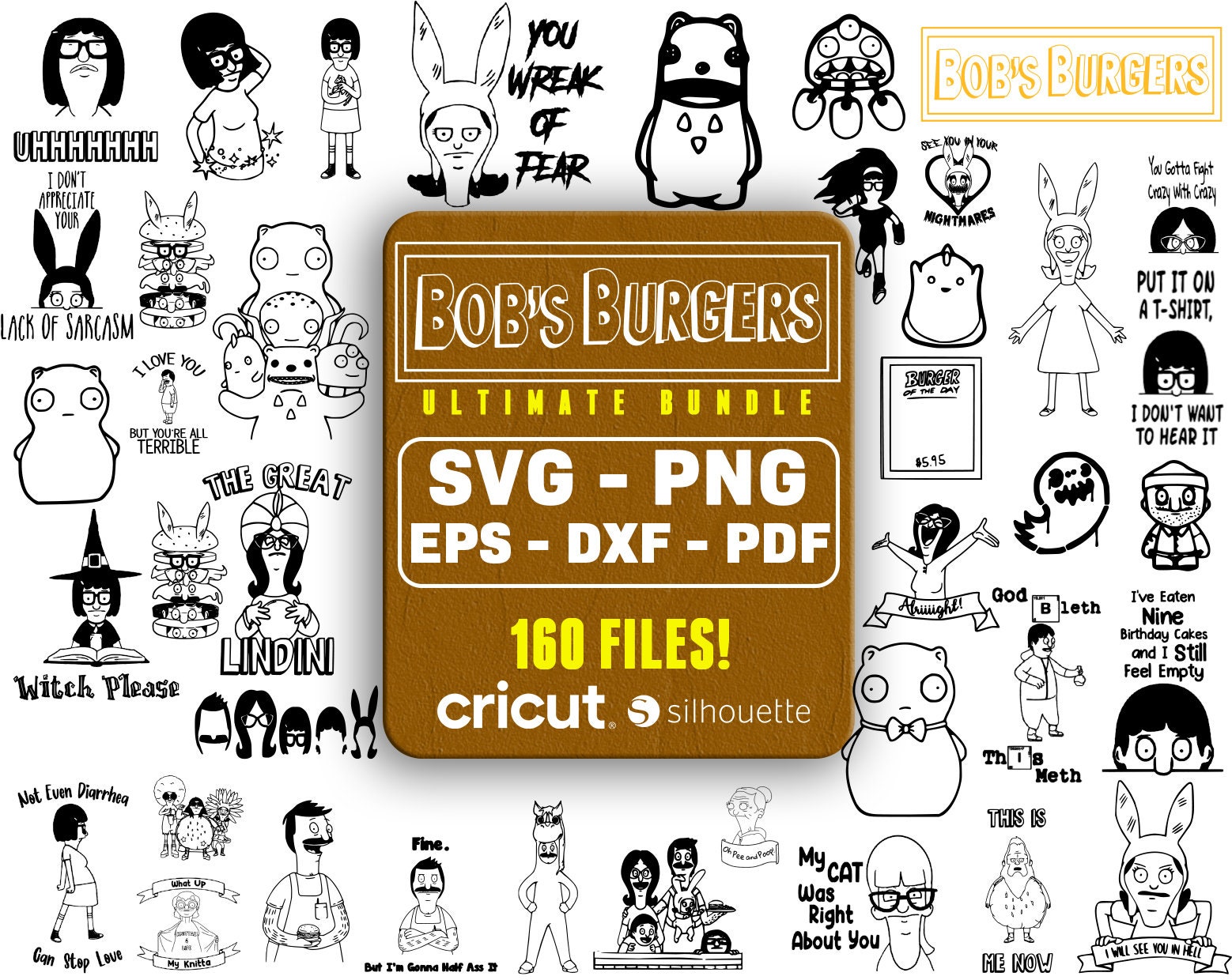 Pakiet svg Bobs Burgers, Bob's Burgers, bob burgers, pakiet svg, Louise Belcher, Svg dla Cricut, Tina Belcher, program telewizyjny svg