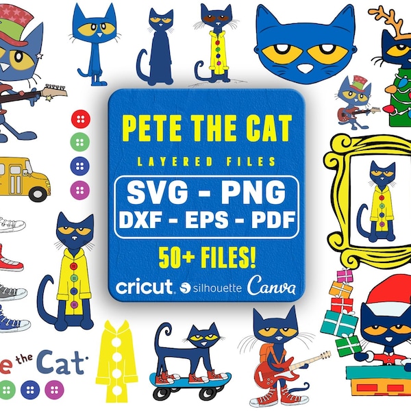 Pete the Cat Clipart - Etsy