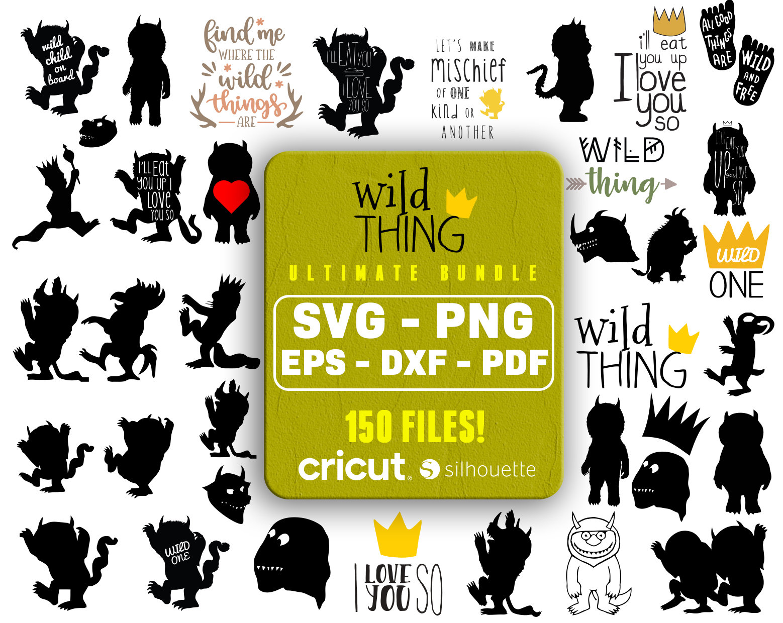 Where The Wild Things Svg , where the wild things are birthday, wild one svg for cricut, silhouette, Instant Download
