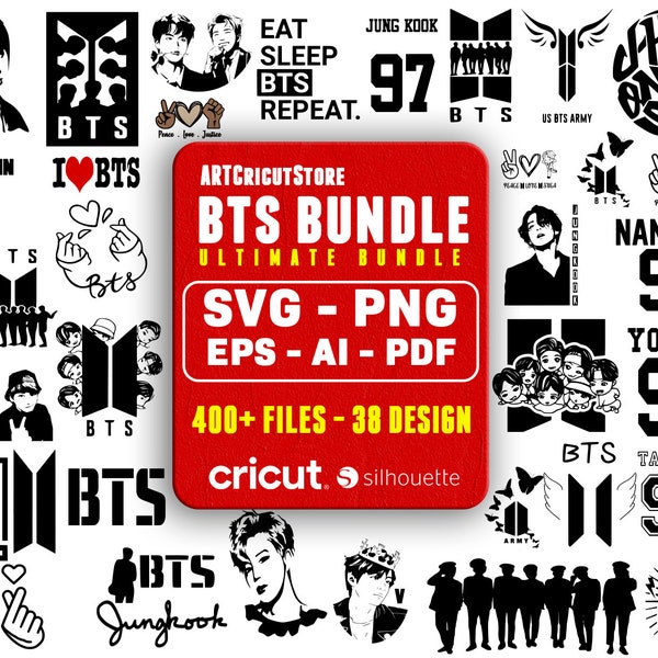 Bts Svg Bundle, Bts Clipart, Kpop Svg, Stickers File, BT21 Svg For Cricut, Layered Digital Files, Instant Download