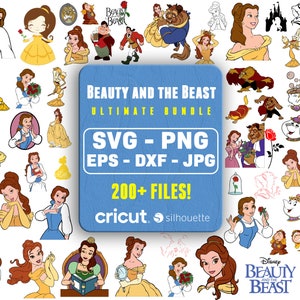 Belle en het beest SVG-bundel, prinses Svg, Belle Svg, Belle en het beest Png, hoge kwaliteit, schoonheid Svg voor Cricut, Instant Download
