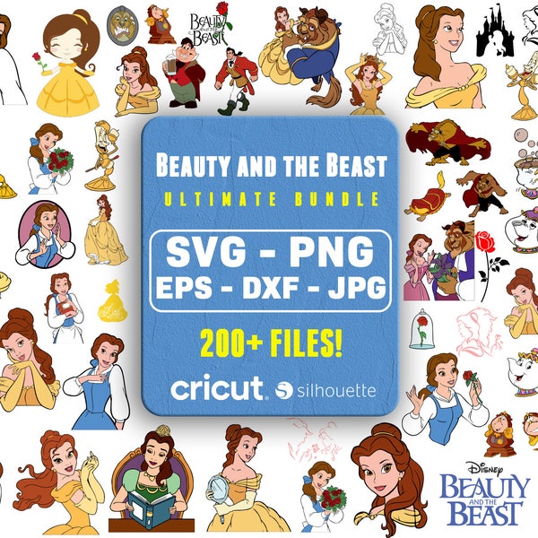 Beauty and the Beast SVG Bundle, Princess Svg, Belle Svg, Beauty and the Beast Png, High Quality, Beauty Svg For Cricut, Instant Download