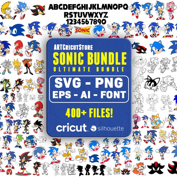 Sonic Hedgehog Svg, Sonic Svg, Sonic Png, High Quality Digital Files, Sonic Head Svg, Sonic Font, Clipart Files, Instant Download