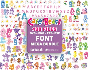 High Quality Care Bears Png, Care Bear Svg, Care Bear Font, Svg For Cricut, Layered Files, Care Bears Clipart, Instant Download