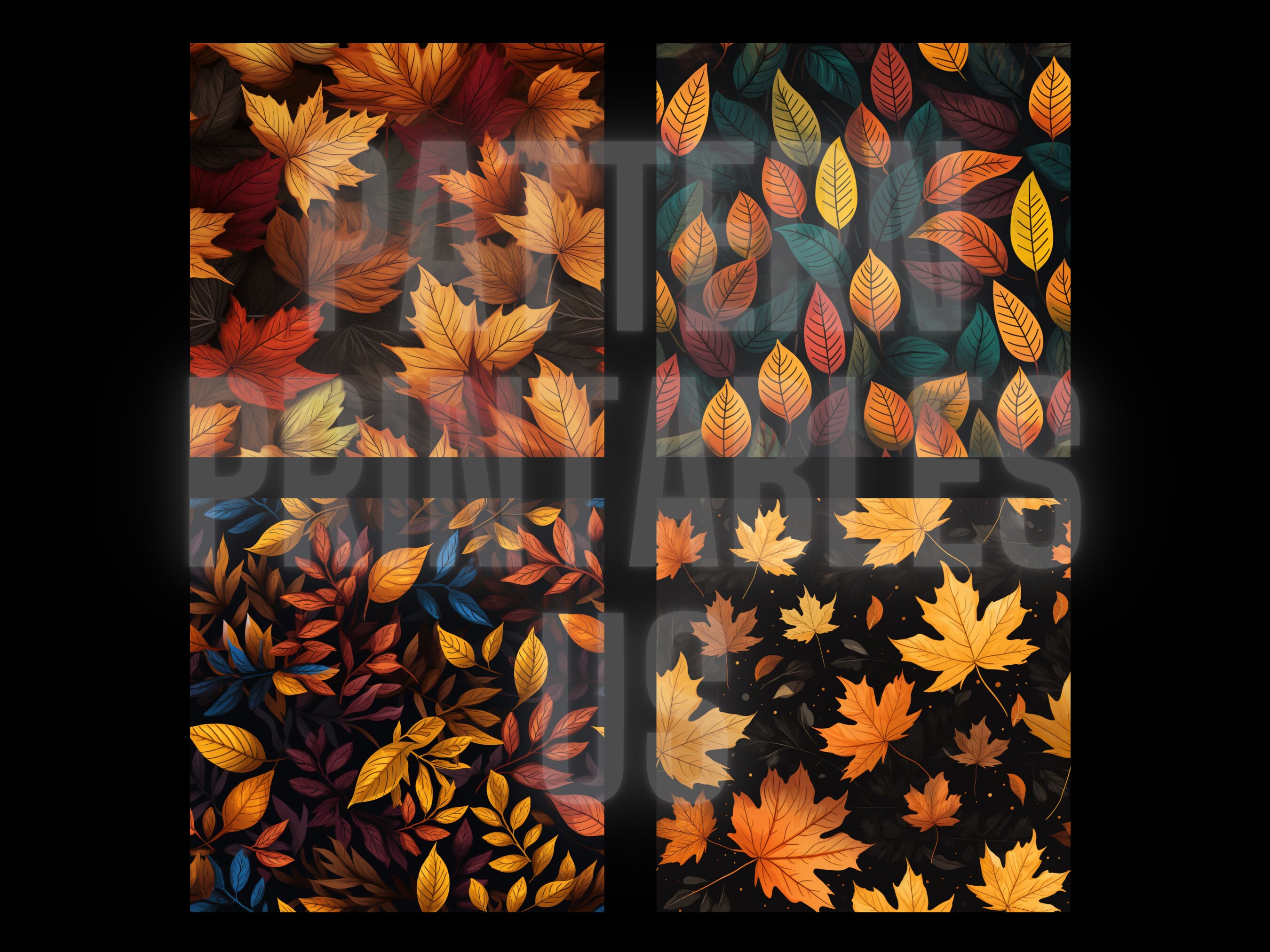 Fall Leaves Digital Paper, Printable Background, Scrapbook Papers ...