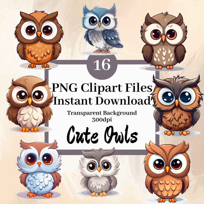 Cute Owls Clipart - Etsy