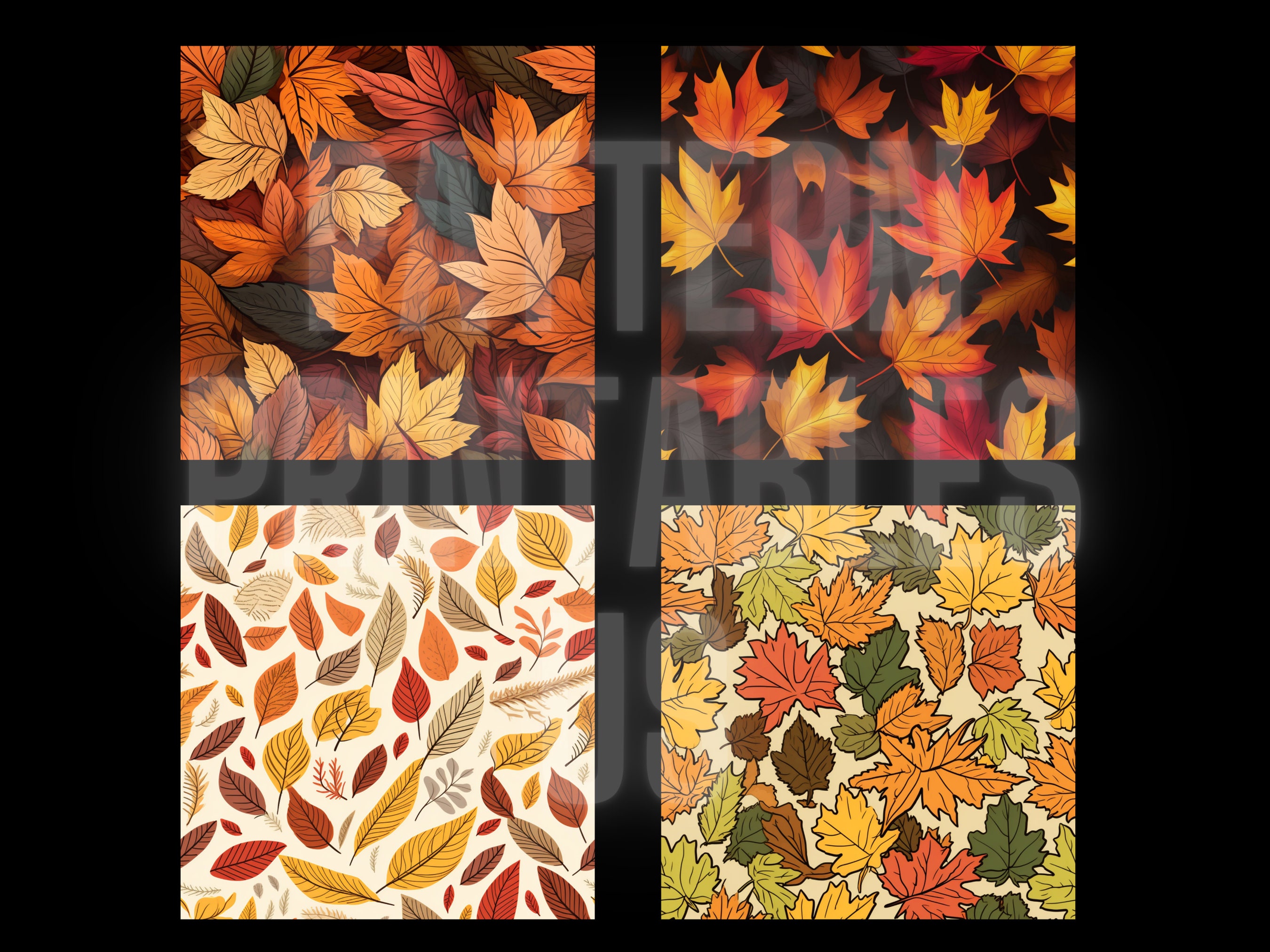 Fall Leaves Digital Paper, Printable Background, Scrapbook Papers ...