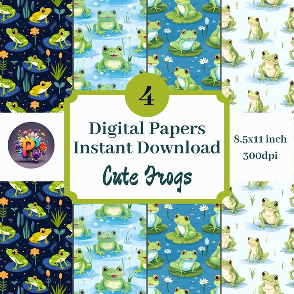 Frog Digital Download Paper - Etsy