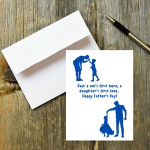Son & Daughter Father&#39;s Day Printable Greeting Card With DIY Printable Envelope Instant Digital Download Family Dad Fatherhood From The Kids