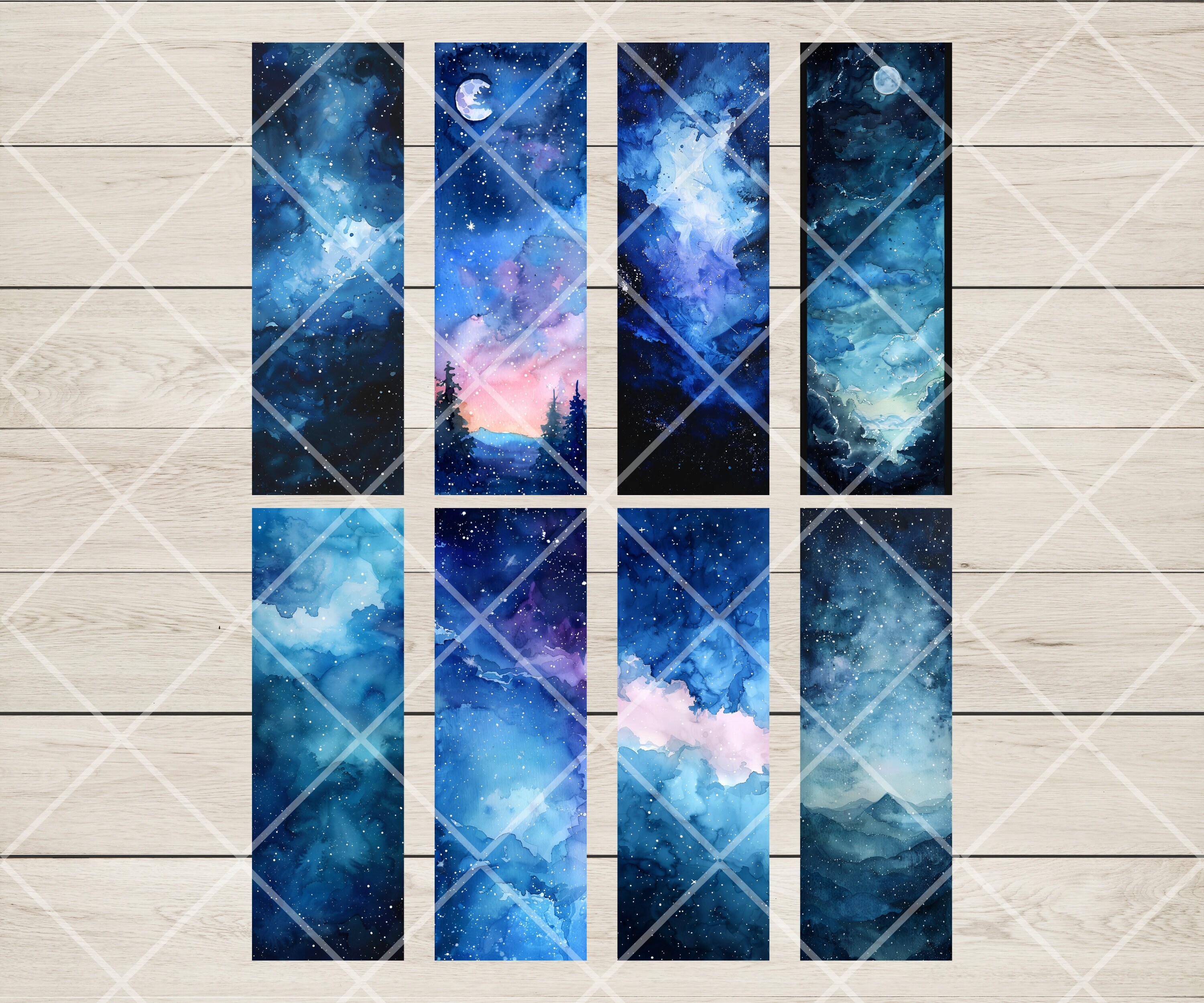 Printable Bookmarks Set of 8 Digital Download 11x8.5 PDF and Separate ...