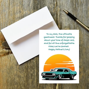 Classic Dad Father's Day druckbare Grußkarte mit DIY druckbare Umschlag Sofortiger digitaler Download Vintage Auto LKW Liebhaber Bild 2