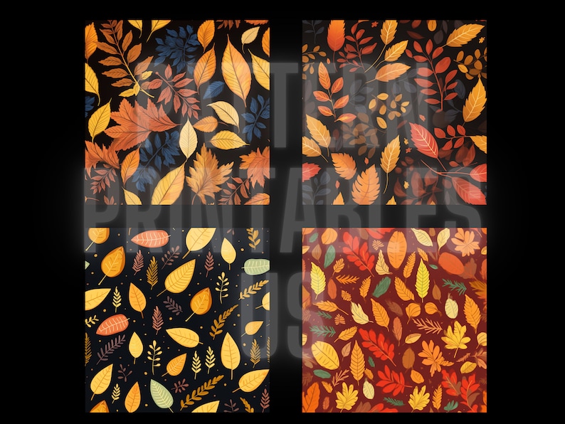 Fall Leaves Digital Paper, Printable Background, Scrapbook Papers ...