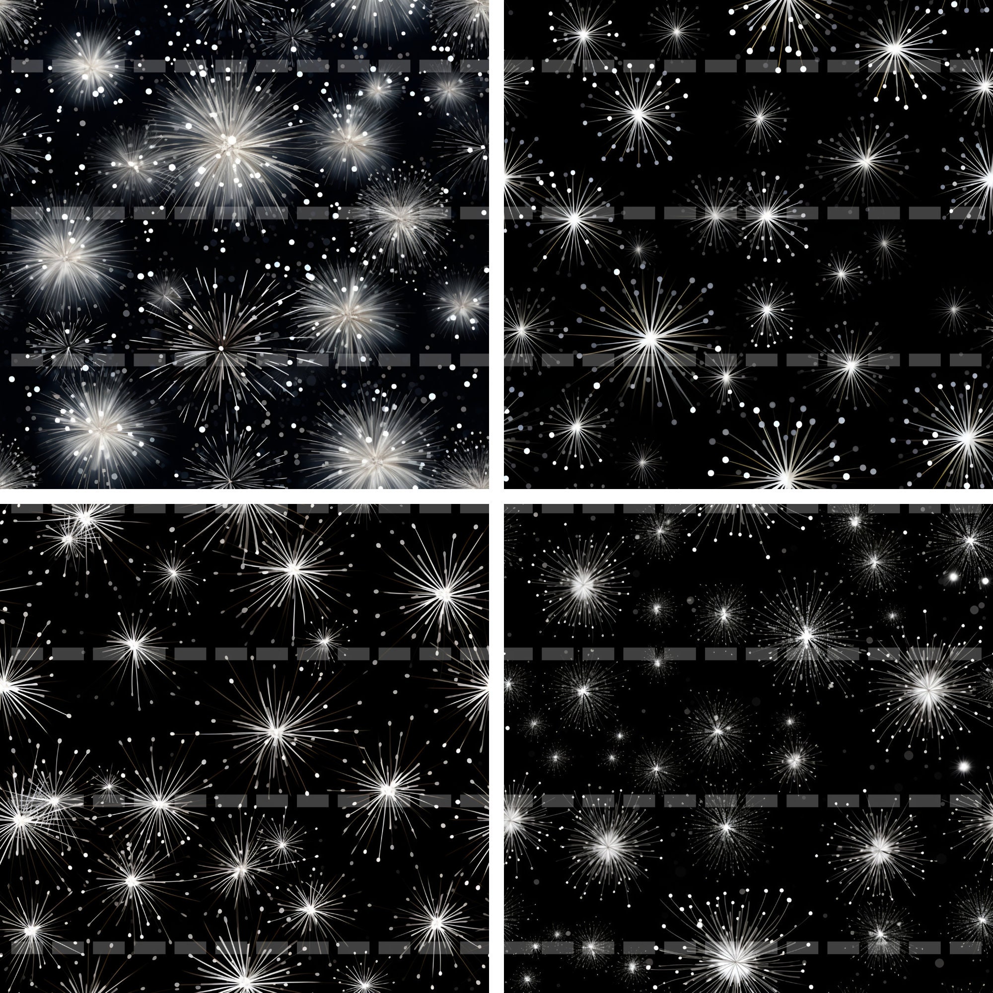 Silver Fireworks Digital Paper, Printable Background Scrapbook Papers ...