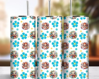 Cute Spider 20oz Skinny Tumbler Sublimation Seamless Design Instant Digital Download PNG 300dpi DIY Garden Insect Bug Lover Tumbler Wrap