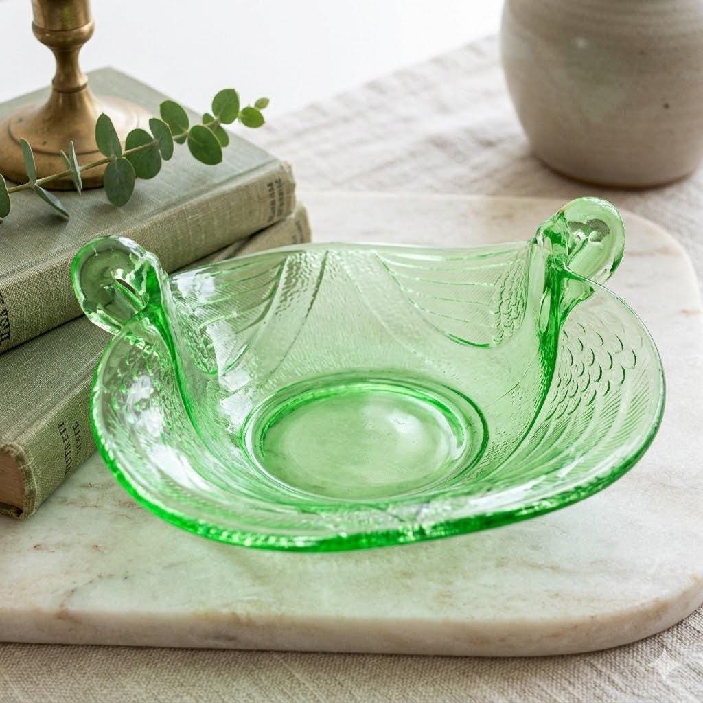 Uranium Glass Swan - Etsy