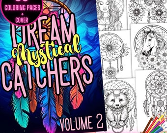 Mystical Dream Catchers Coloring Pages, Tribal Coloring Pages, Native American Coloring Book, Boho Tribal Coloring Sheets, Dreamcatchers