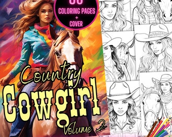 Western Coloring Pages, Horses Coloring Pages, Country Cowgirls Coloring Book, Western Women Coloring Pages, Rodeo Cowgirl Coloring Sheets