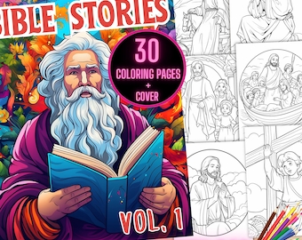 Libro para colorear de historias bíblicas, páginas para colorear religiosas, libro para colorear de historias bíblicas, páginas para colorear de oraciones, hojas para colorear de las Escrituras