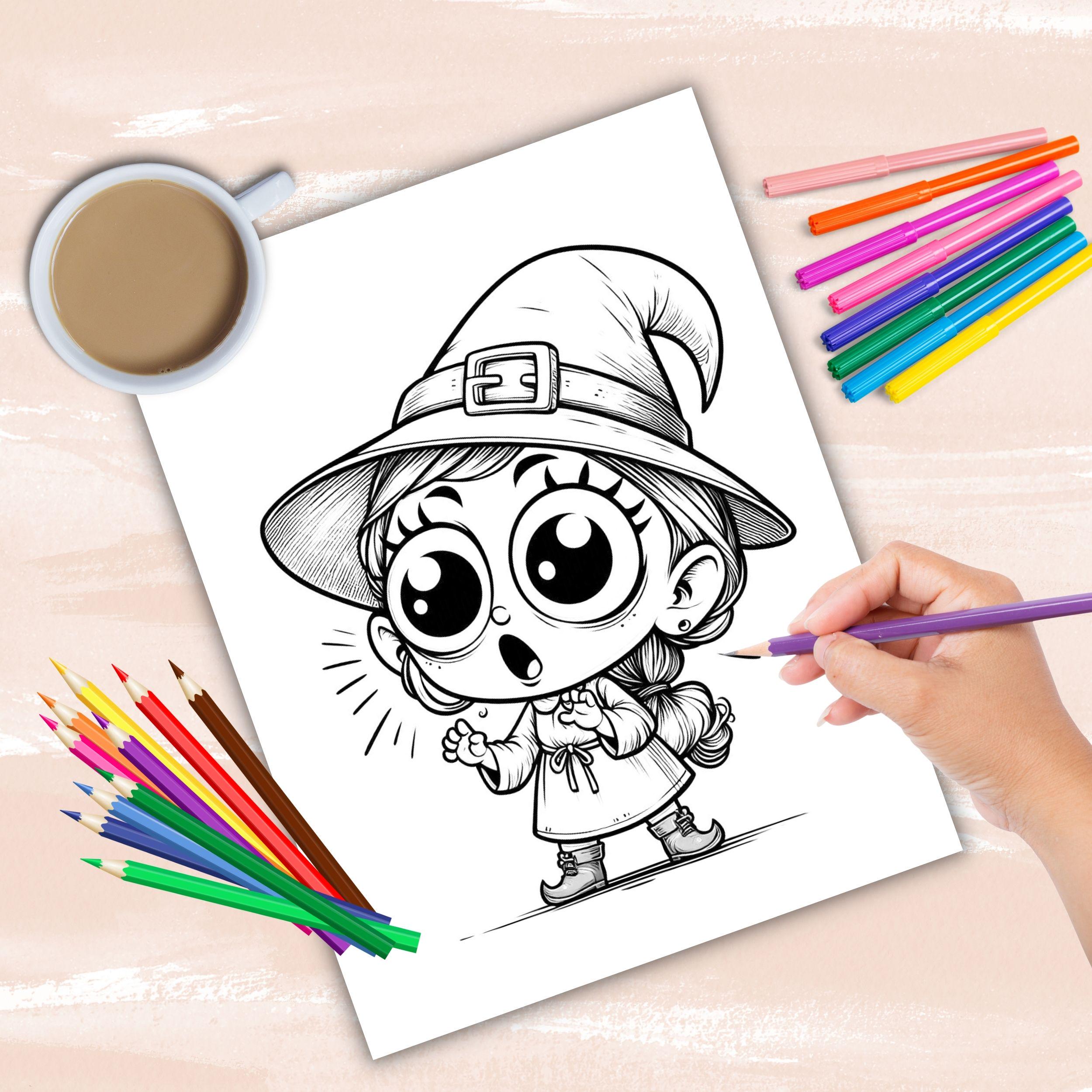 Funny Witch Coloring Book, Funny Halloween Coloring Pages for Kids ...