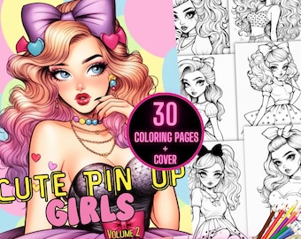 Jolies filles pin up à colorier, livre de coloriage belles filles, livre de coloriage modèles pin up, livre de coloriage pour adultes, livre de coloriage en niveaux de gris