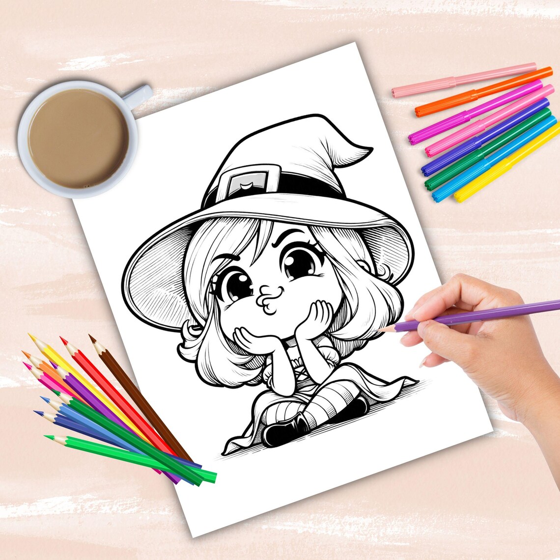 Funny Witch Coloring Book, Funny Halloween Coloring Pages for Kids ...