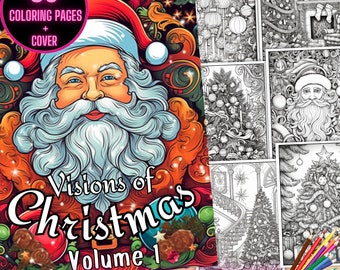 Visions of Christmas Coloring Pages, Merry Christmas Coloring, Holiday Coloring Pages, Christmas Tree Coloring Sheets, Santa Claus Coloring