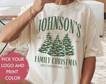Personalized  Family Christmas Shirts Comfort Colors® Matching Family Christmas Tshirts, Custom Name Christmas Shirt, Unisex Adult and Youth