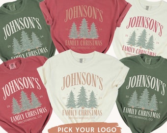 Personalized  Family Christmas Shirts Comfort Colors® Matching Family Christmas Tshirts, Custom Name Christmas Shirt, Unisex Adult and Youth