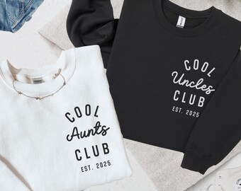 Custom Cool Auntie Cool Uncle Shirts,Matching Aunt Uncle Sweatshirt, Aunt Uncle Birthday Shirt, Christmas Gift, Baby Reveal Announcement
