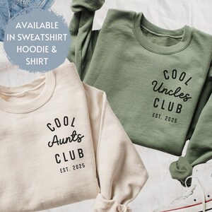 Custom Auntie Uncle Shirts, Personalized Matching Aunt Uncle Sweatshirt, Aunt Uncle Birthday Shirt, Christmas Gift, Baby Reveal Announcement