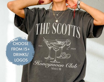 Personalized Honeymoon Social Club Tshirt Comfort Colors, Custom Mr and Mrs Shirts, Just Married Shirts, Honeymoon Club Shirts, Couple Tee