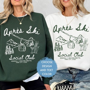 Custom Apres Ski Bachelorette Sweatshirt Shirt, Girls Trip Weekend Sweater, Apres Ski Social Club, Bride Bach Club Martini Shirt Sweater