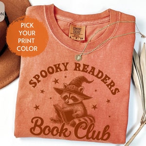 Spooky Readers Book Club Raccoon Halloween Shirt Vintage Style, Spooky Book Club Raccoon Shirt, Halloween Book Club Shirt, Spooky Book Club
