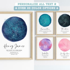 Mapa estelar personalizado para descargar digitalmente, mapa estelar para parejas y familias, mapa estelar por fecha de nacimiento, regalo de aniversario para parejas de novios
