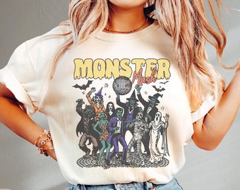 Retro Halloween Comfort Colors Shirt, Monster Mash Shirt, Vintage Ghost Halloween TShirt, Monster Tee, Retro Fall, Halloween Spooky Shirt