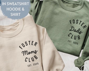 Custom Matching Foster Mom Foster Dad Sweatshirt Hoodie Shirt, Foster Mom Gift, Mother's Day Gift, Father's Day Gift, Foster Adoption Shirt